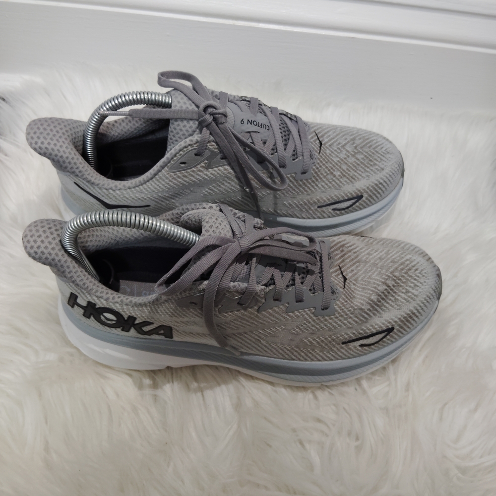 Hoka M Clifton 9 Gray Athletic Shoes